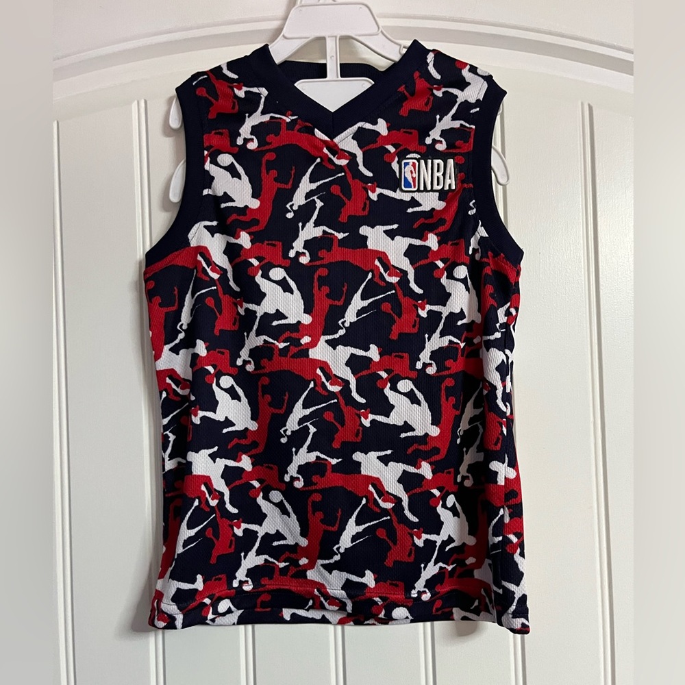 NBA Kids Red, White, and Black Camouflage Jersey